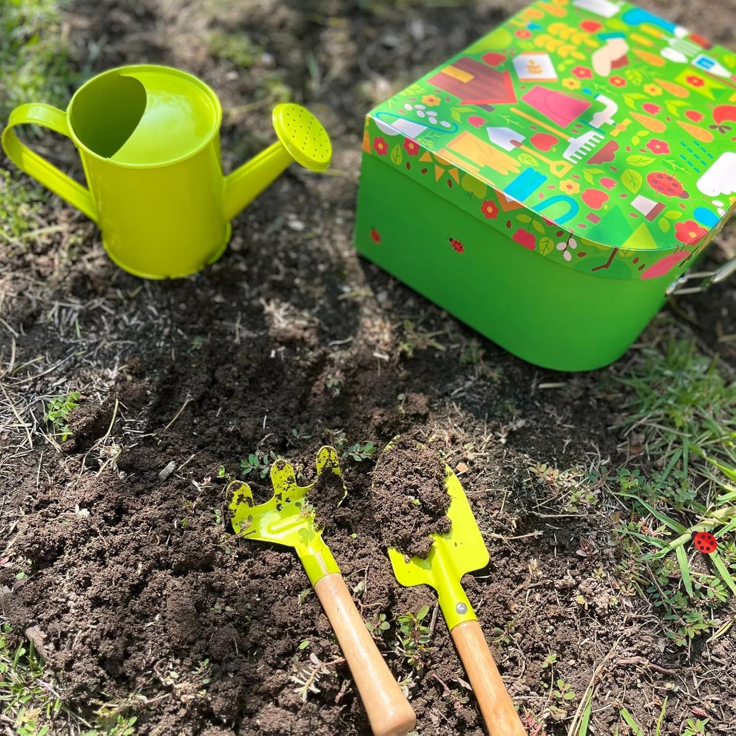Kids Gardening Set | Kids Gardening Tools | 15 Pcs Toddler Gardening Set with Rake, Shovel, and Small Watering Can for Kids | Gardening Kit with Seeds | Educational Outside Toys for Kids
