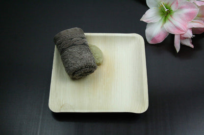 Waipur Platos Hoja de Palma Orgánicos - 25 Platos Desechables Cuadrados 25x25 cm -