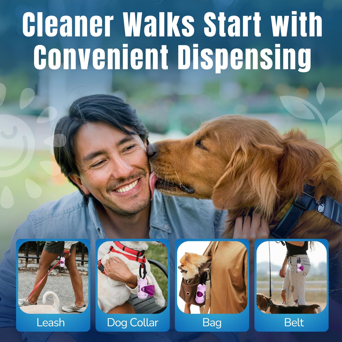 Pet N Pet Poop Bags for Dogs, 288 Counts Lavender Scented Dog Poop Bags Rolls with Leash Dispenser, USDA Certified 38% Plant Based & 62% PE Dogs Waste Bag, Doggie Poo Bag