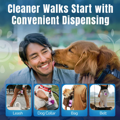 Pet N Pet Poop Bags for Dogs, 288 Counts Lavender Scented Dog Poop Bags Rolls with Leash Dispenser, USDA Certified 38% Plant Based & 62% PE Dogs Waste Bag, Doggie Poo Bag