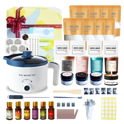 KQU Candle Making Kit for Candles, Home DIY Candle Wax Kit with Glass Jars for Adult, Candle Maker Kit with Wax Melter for Art & Craft