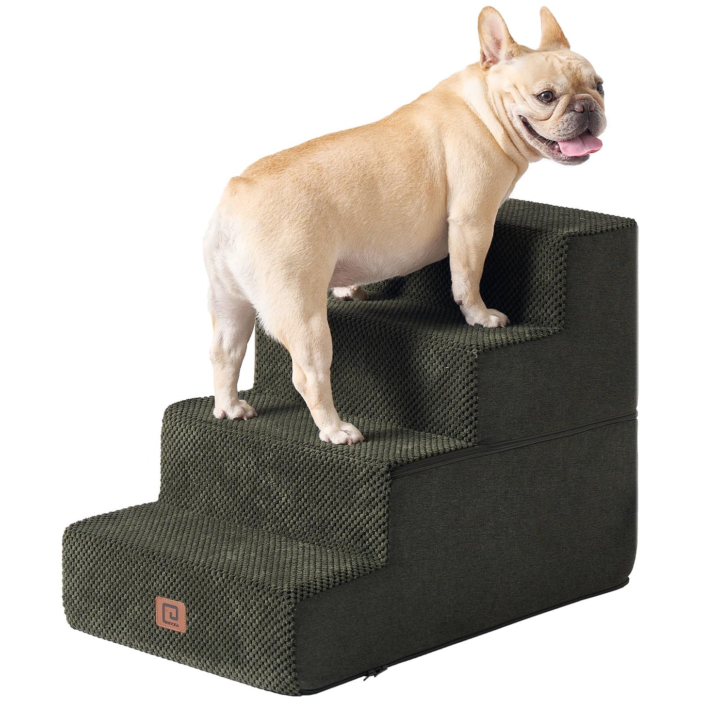EHEYCIGA Dog Stairs for Bed 18”H, 4-Step Dog Steps for High Bed, Pet Steps for Small Dogs and Cats, Non-Slip Balanced Pet Ramp Indoor, Grey