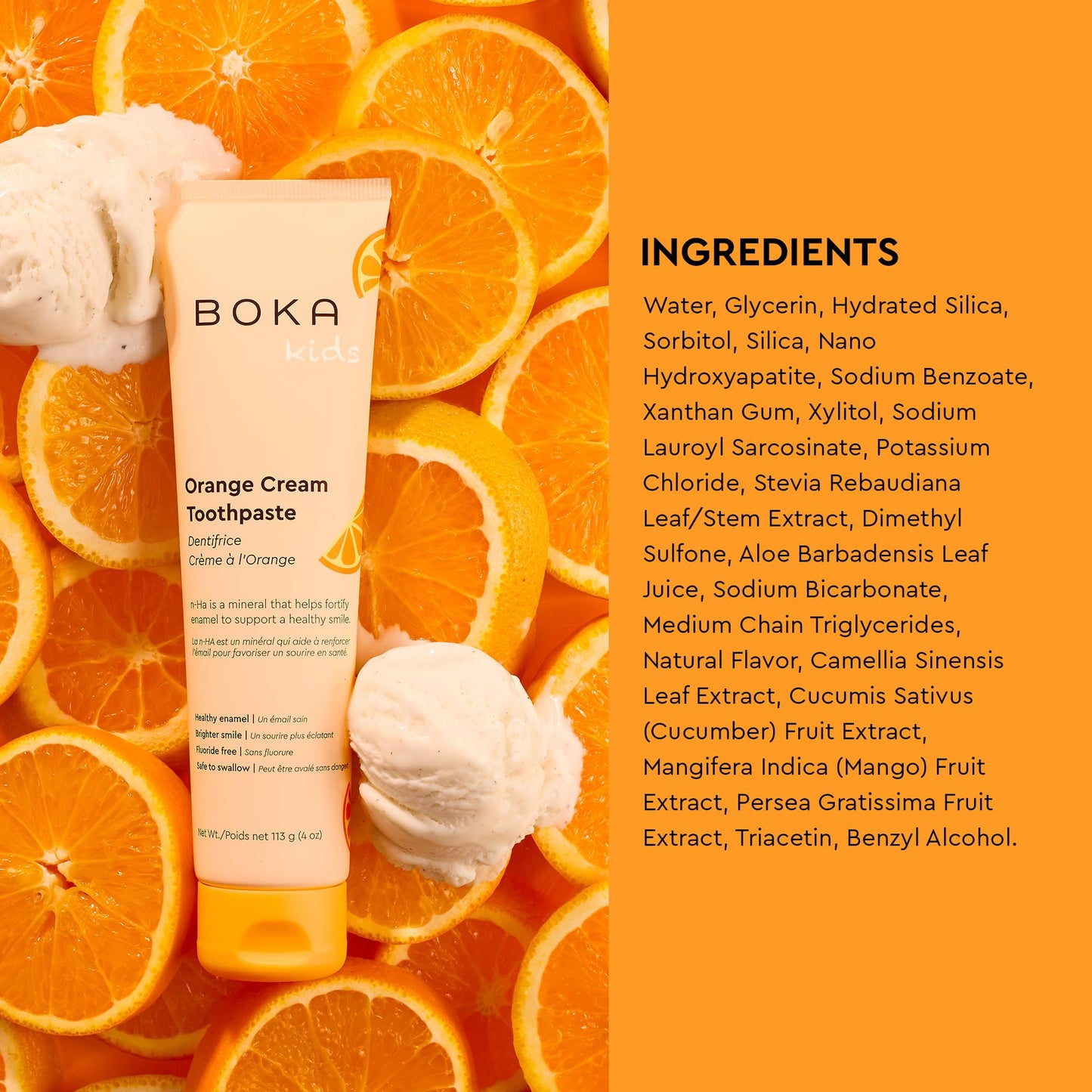 Boka Fluoride Free Toothpaste Nano Hydroxyapatite, Stocking Stuffers Remineralizing, Whitening - Dentist Recommended for Adult, Kids Oral Care Ela Mint Flavor, 4 Fl Oz 1Pk US Manufactured
