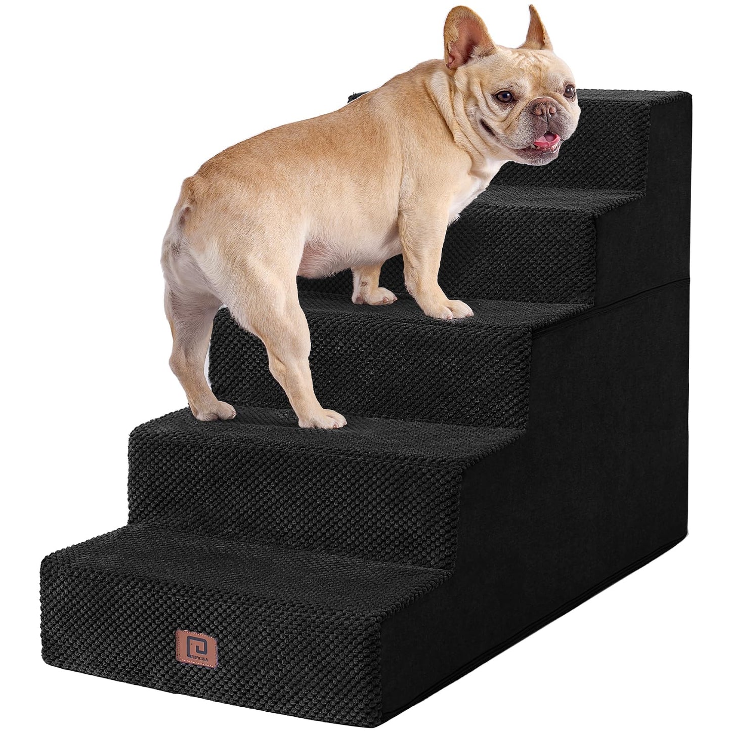 EHEYCIGA Dog Stairs for Bed 18”H, 4-Step Dog Steps for High Bed, Pet Steps for Small Dogs and Cats, Non-Slip Balanced Pet Ramp Indoor, Grey