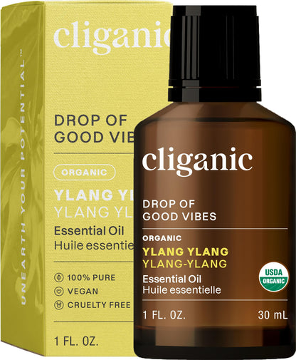 Cliganic Organic Essential Oils Set (Top 5) - 100% Pure Natural - Aromatherapy, Candle Making - Peppermint, Lavender, Eucalyptus, Lemongrass & Orange (Packaging May Vary)