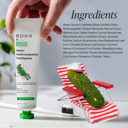 Boka Fluoride Free Toothpaste Nano Hydroxyapatite, Stocking Stuffers Remineralizing, Whitening - Dentist Recommended for Adult, Kids Oral Care Ela Mint Flavor, 4 Fl Oz 1Pk US Manufactured