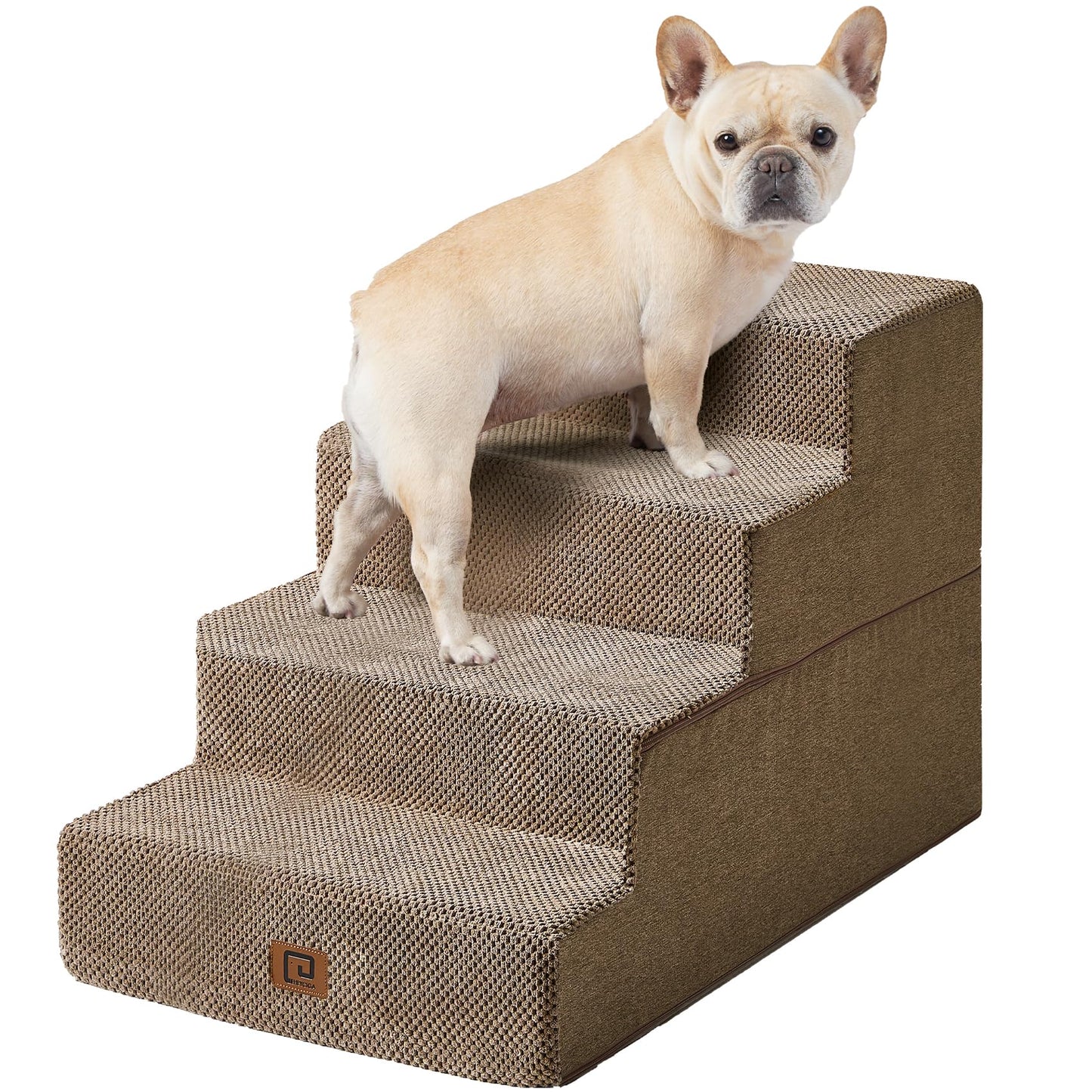 EHEYCIGA Dog Stairs for Bed 18”H, 4-Step Dog Steps for High Bed, Pet Steps for Small Dogs and Cats, Non-Slip Balanced Pet Ramp Indoor, Grey