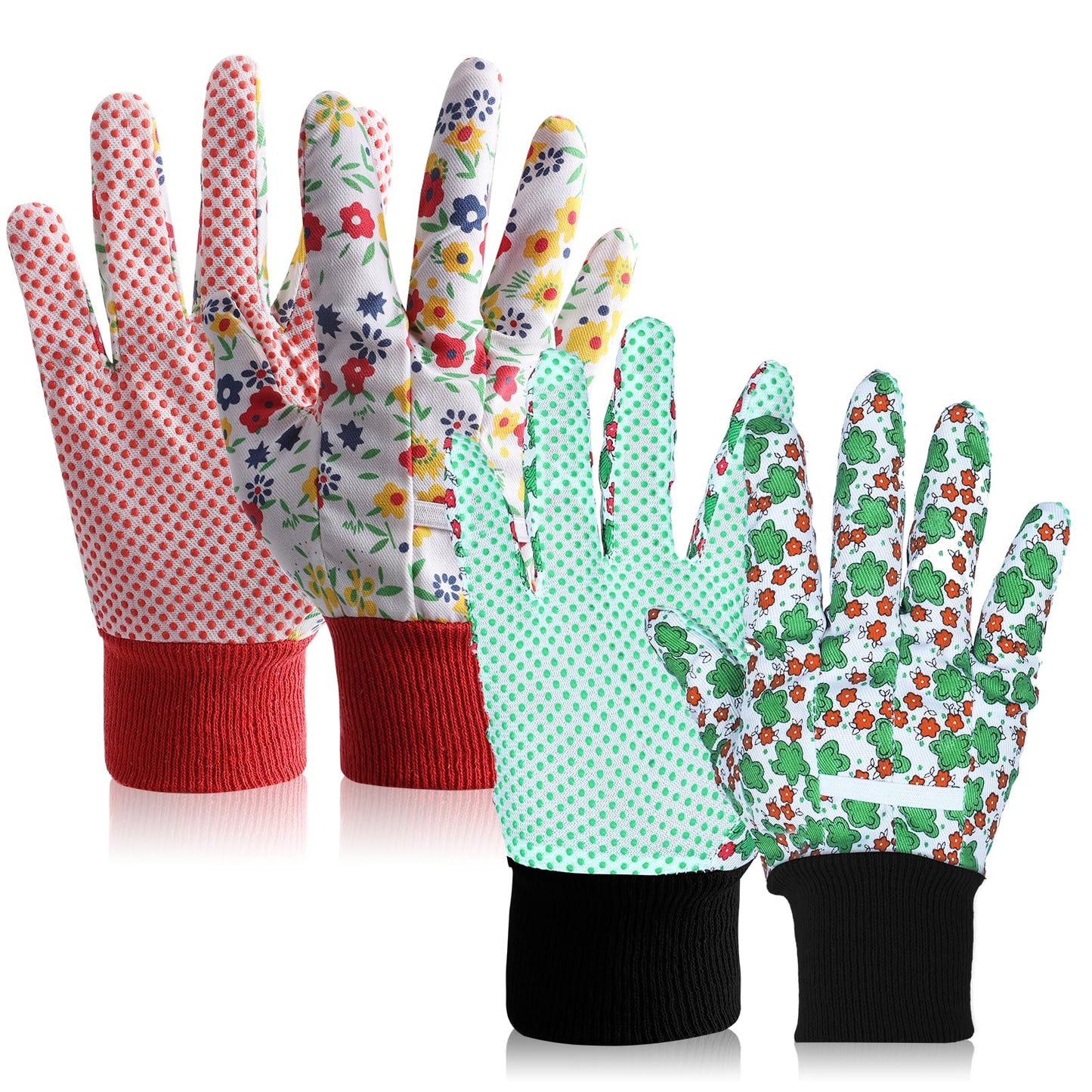Prasacco 2 Pairs Garden Gloves for Women, Soft Breathable Yard Work Glove Floral Gardening Gloves Women Working Yard Gloves for Yard Cleaning, Fishing, Gardening, Weeding, Planting, Watering(Flower)