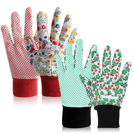 Prasacco 2 Pairs Garden Gloves for Women, Soft Breathable Yard Work Glove Floral Gardening Gloves Women Working Yard Gloves for Yard Cleaning, Fishing, Gardening, Weeding, Planting, Watering(Flower)