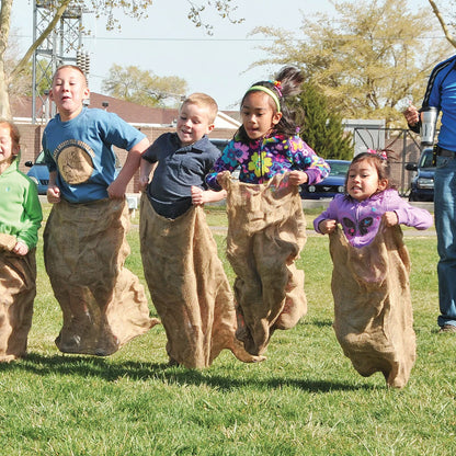 8 Pack Burlap Potato Sack Race Bags, 24"x40" Outdoor Lawn Games for Kids & Adults, Outside yard games for Birthday Party, Field Day Family Reunion, Carnival, Easter, Halloween, 4th of July