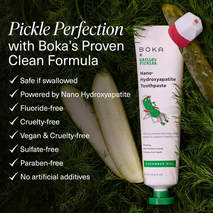 Boka Fluoride Free Toothpaste Nano Hydroxyapatite, Stocking Stuffers Remineralizing, Whitening - Dentist Recommended for Adult, Kids Oral Care Ela Mint Flavor, 4 Fl Oz 1Pk US Manufactured