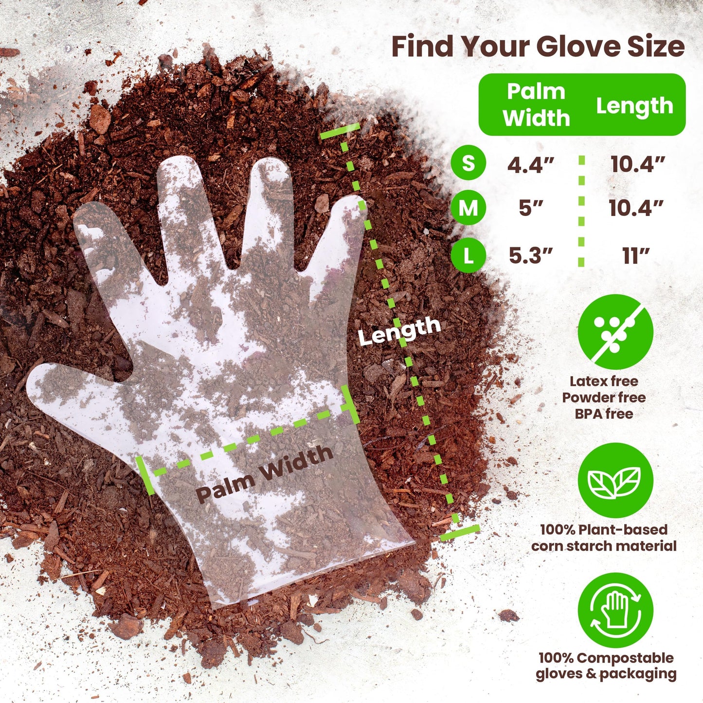 Fit Meal Prep 100/200/600/2000 Pack Compostable Food Prep Gloves Biodegradable Gloves, Cooking Gloves Food Safe Gloves